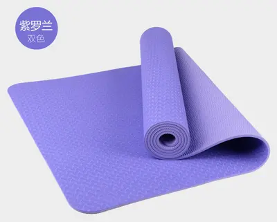 TPE Two-Tone Yoga Mat, Double-Sided Non-Slip, Odorless, With Position Lines - 10