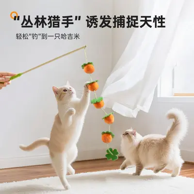 Hurma Şekilli Ahşap Kedi Oltası, Uzun Saplı, Dayanıklı ve Çizilmeye Dayanıklı - 5