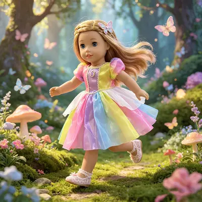 Prinzessinnenkleid für 18-Zoll-Puppen, Sommer, bunt