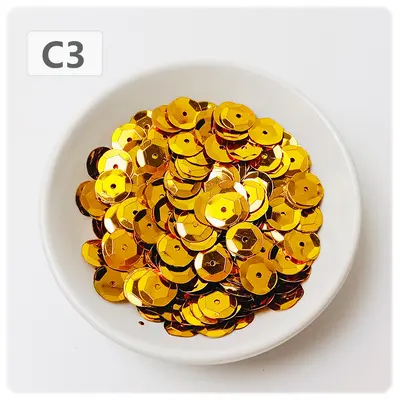10 mm Round Curved PVC Sequin Beads with Silver Base for DIY Jewelry - 9