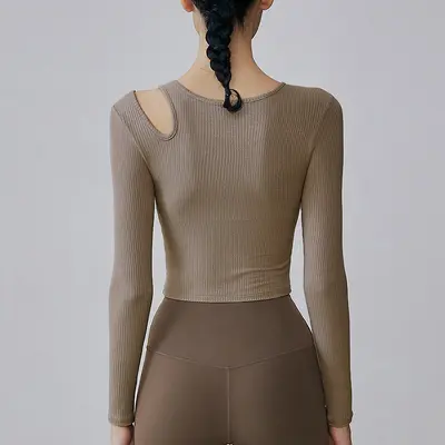 Loose yoga long pants women wide leg pilates fitness long sleeve - 7