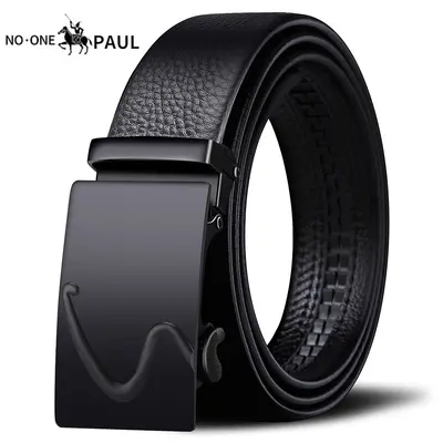 Paolo Genuine Men's Soft Leather Belt Casual Automatic Buckle Business Korean Style Waistband Middle-aged Youth Fashion Casual Pants Belt