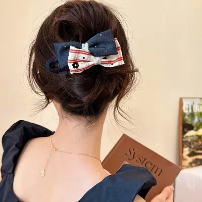 Premium Duck Mouth Clip Large Size Back Head Claw Clip Premium Delicate Hair Clip High Volume Butterfly Bow Hair Clip Straight Clip - 12