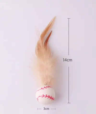 Feather Bouncing Ball Cat Toy, Interactive, Self-Play for Kittens - 8