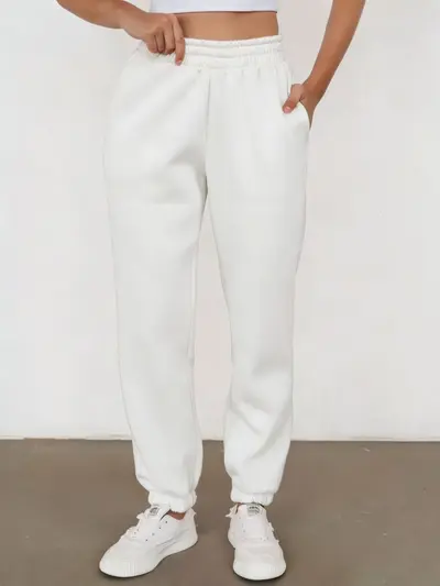 Damen Jogginghose gefüttert, warm, mit Bündchen - 7