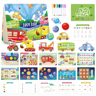 Dinosaurier-Thema Busy Book Kinder Vorschule Lernspielzeug Ruhebuch Früherziehung - 8