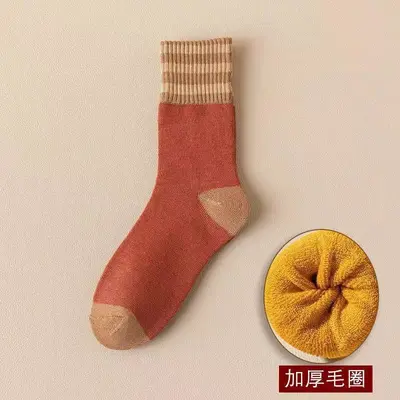 Women's Terry Socks, Thick Velvet Warm, Autumn and Winter - 13