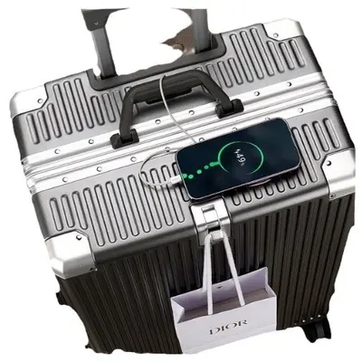 20-inch Carry-On Suitcase, Aluminum Frame, Front Opening, 360° Wheels - 6