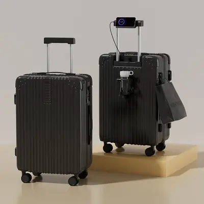 Silent universal wheeled new style double suitcase, 20 inch carry-on luggage, large capacity wheeled bag, coded 26 inch wedding suitcase. - 9