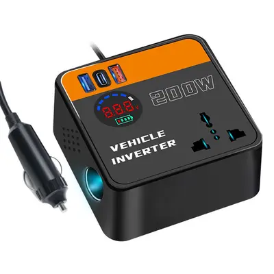 KFZ-Wechselrichter 12V/24V auf 110V/220V mit Type-C-Schnellladung - 5