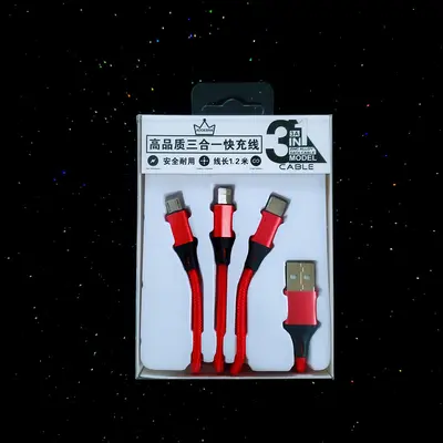 5v2a cep telefonu hızlı şarj üçü bir arada şarj veri kablosu usb bir ila üç Apple Android Huawei type-c için uygun - 12
