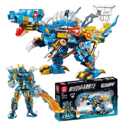 Mechanical T-Rex Mecha Dinosaur Building Block Set, Dual Transform, Compatible, Large Gift - 5