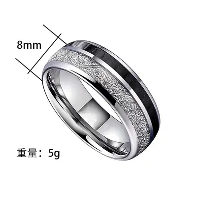 8MM stainless steel two-tone couple ring