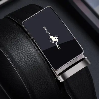 POLO belt men's first layer cowhide belt genuine leather belt work automatic buckle men's trendy classic pants belt