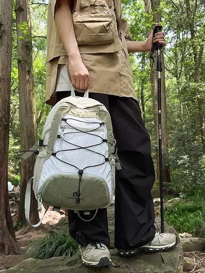 Large-Capacity Color-Block Backpack for Hiking and School - 5