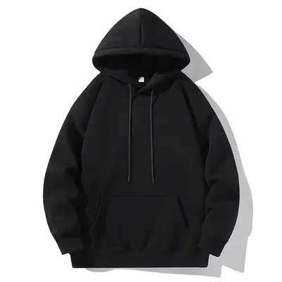 Vintage Streetwear einfarbiges Kapuzen-Sweatshirt für Herren und Damen, Winter, fleecegefüttert, verdickt, lockerer Schnitt, Paar-Outfit, Werbe-Jacke