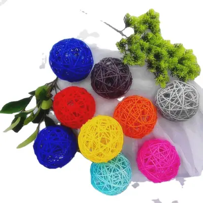 Beyaz rattan top dekorasyon, 3 cm - 80 cm, asılı ışık zinciri süsü
