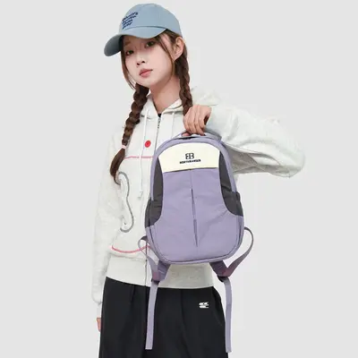 Women's Color-Block Lightweight Backpack for Students and Outdoor Use - 4