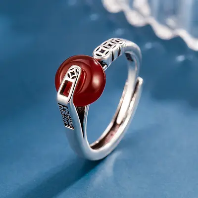 Retro-Ring mit Kupfermünze im Vintage-Look, Damen-Zeigefingerring