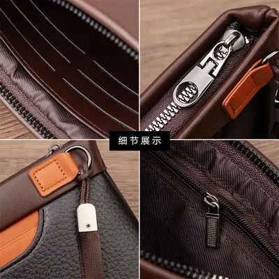 Men's Clutch Bag, Large Capacity Long Wallet, Litchi Pattern - 4
