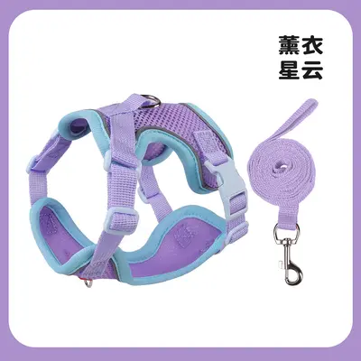 新款狗狗牵引绳背心式宠物猫咪胸背带反光透气遛猫绳小狗绳子批发 - 12