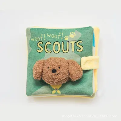 Plush Dog Treat Hiding Book Toy with Squeaker - 11