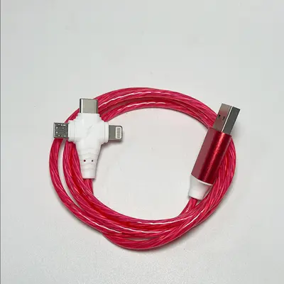 Araba kullanımı için üçü bir arada ışıklı veri kablosu, Apple type-c ışıklı taşınabilir çok bağlantı noktalı ışıklı hızlı şarj flaş şarjı için uygundur