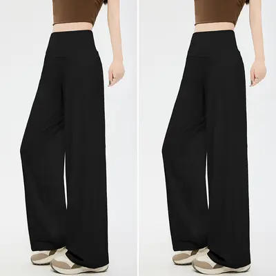 Cepli Bol Paça Yoga Pantolonu, Yüksek Bel, İlkbahar Sonbahar - 9