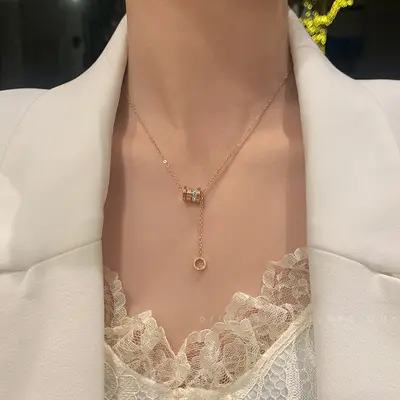 Titanium steel luxury necklace for women, stainless