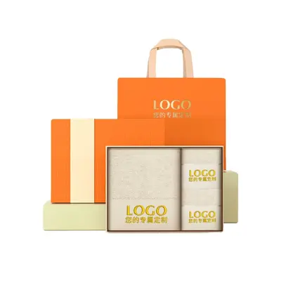 100% cotton 3-piece towel set customizable logo