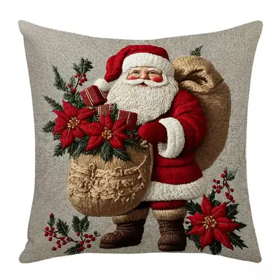 Amazon Weihnachts-Kissenbezug Kissen Sofa Dekoration Weihnachtsmann Schneemann Rentier Druckmuster Kissenbezug - 7