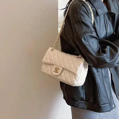 Women's Quilted Small Shoulder Bag, Single Strap Crossbody Bag - 5