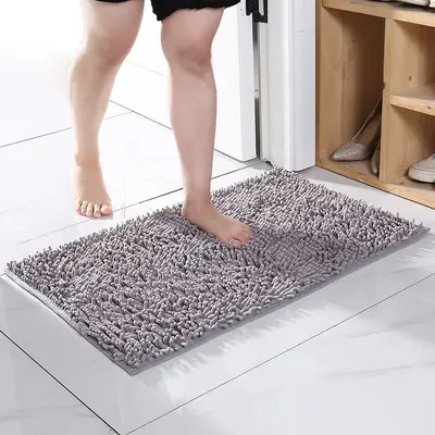 Chenille Bath Mat, Absorbent with Non-Slip Backing - 10