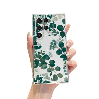Samsung S21/S22 green leaf transparent case full coverage shockproof
