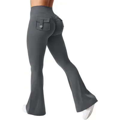 Elastic Quick-Dry Yoga Flare Pants, Slimming Fit