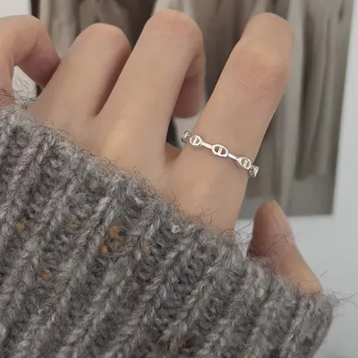 Minimalistischer glatter Ring, verstellbar, nicht anlaufend - 10