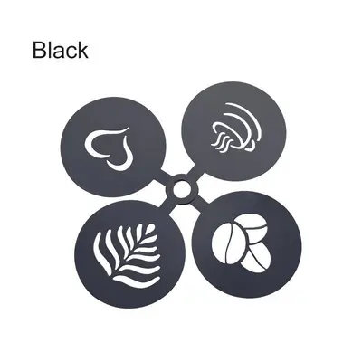 Stainless Steel Latte Art Stencil and Round Icing Sugar Sifter, Hollow Pattern - 10