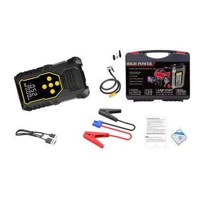 12V Multifunktionale Autostarthilfe-Powerbank mit Luftpumpe, tragbar