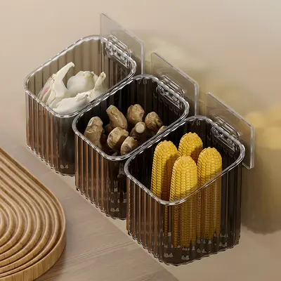 Onion, ginger and garlic storage basket kitchen garlic wall-mounted storage basket ginger garlic storage shelf wall-mounted storage box