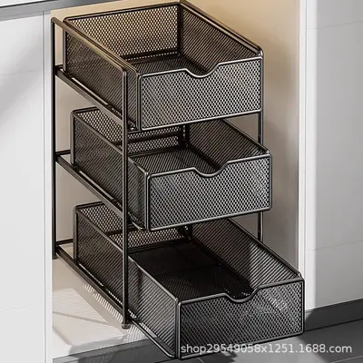 Unterschrank-Schubladenorganizer, doppelschichtig, extra tiefe Körbe