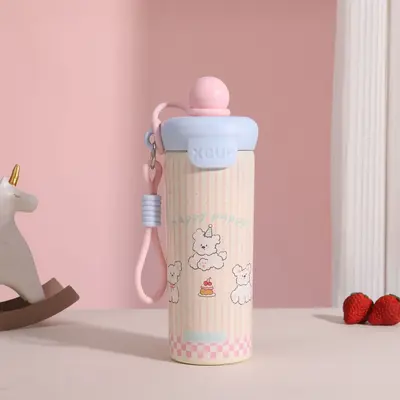 316 Paslanmaz Çelik Termos Bardak, Pipetli, Taşıma Askılı, 1 L - 10