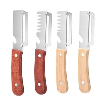 Multifunctional kitchen vegetable slicer and peeler wooden handle - 5