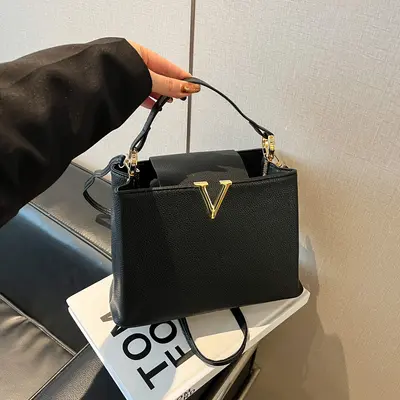 Kadın düz renk çapraz çanta, V model, işe gidiş için - 2