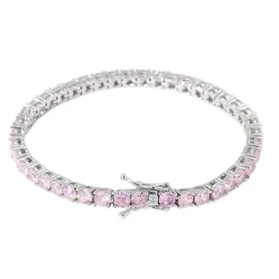 Tennisarmband mit weißem Zirkonia, Silberschmuck, hochglänzend, Premium-Feeling