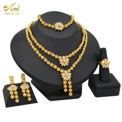 Dubai Brautschmuckset, 24K vergoldet, vierteilig - 11