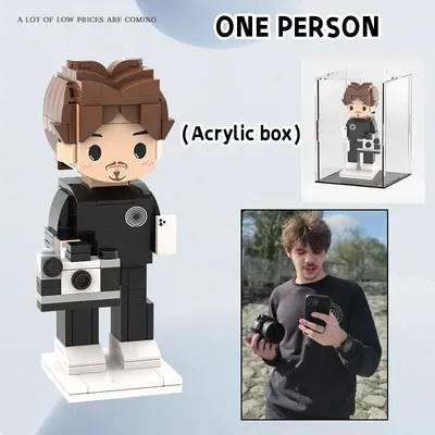 Personalised Photo Building Block Figures, Portrait DIY Gift - 8