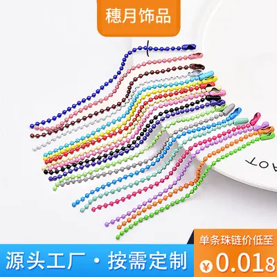 Makronenfarbene lackierte Rundperlenkette, DIY-Schmuckmaterial