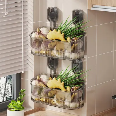 Kitchen wall storage rack, multifunctional, no-drill mounting - 7