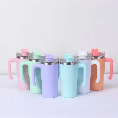 Vakuum-Isolierbecher aus 304 Edelstahl, 590 ml, Macaron - 2