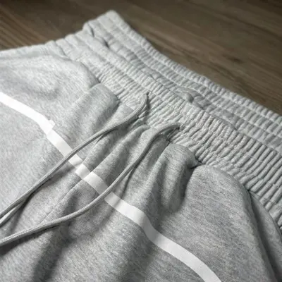 Men's Double Waist Casual Shorts, Grey, Loose Knit